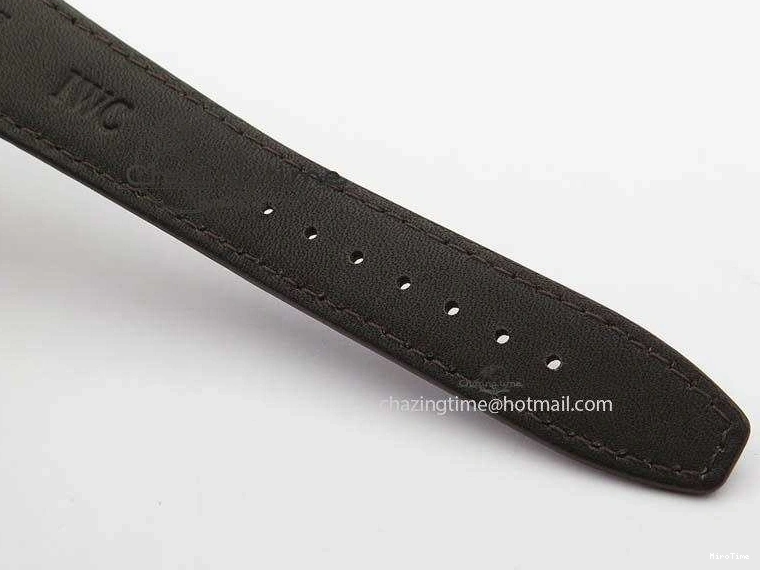 MIROTIME 0122 Sustainable Portuguese IW5444 SS White Dial RG Numbers On Brown Leather Strap A 7256